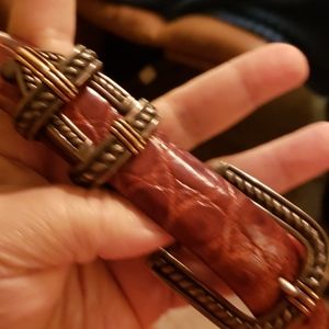 Mens Solid Sterling Silver with 14kt y/g trim Belt